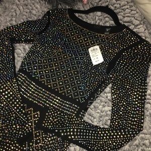 NWT Rhinestone Long Sleeve Dress